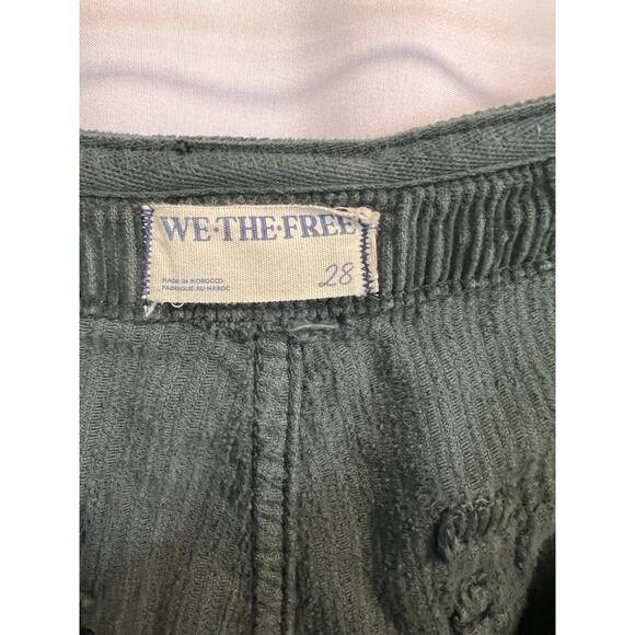 We the Free | Free People Corduroy Pants Womens Green Ankle Zipper Hipster- 28 - Picture 2 of 9